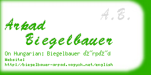 arpad biegelbauer business card